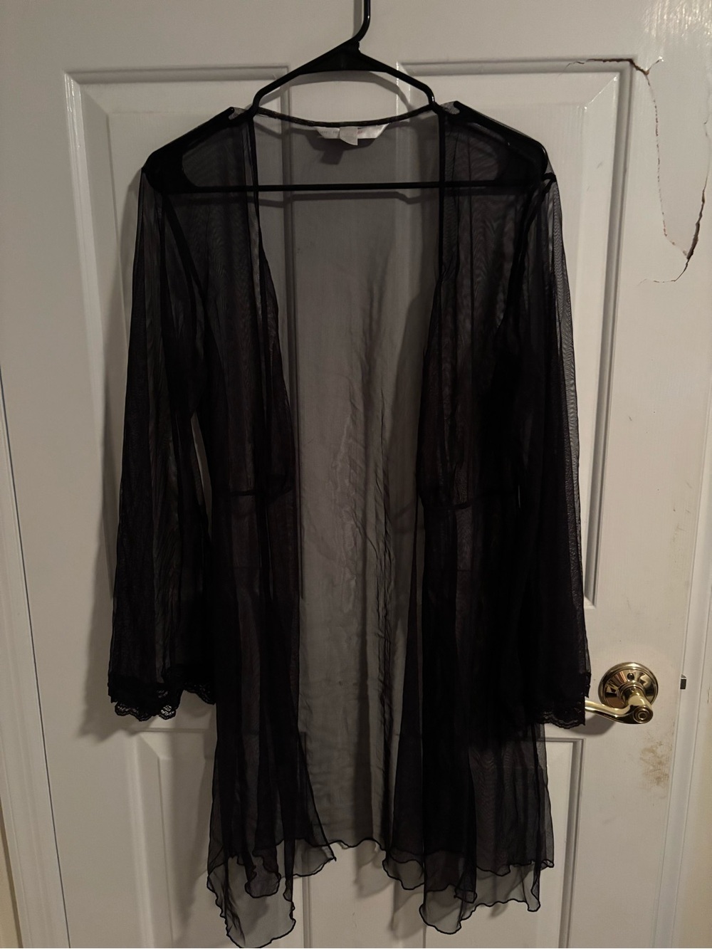 Cacique Black Sheer Robe
